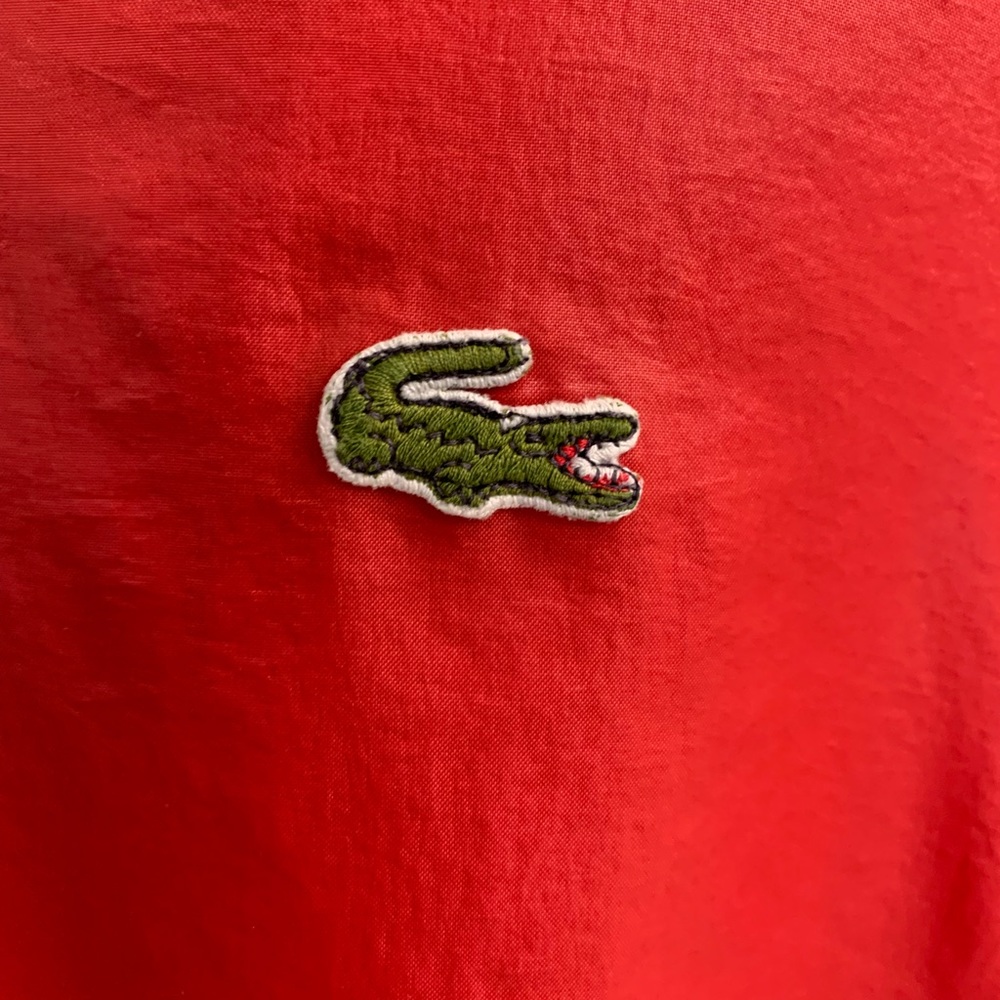 Vintage Izod Lacoste Windbreaker with hoodie, Size XL, color red - Picture 8 of 8